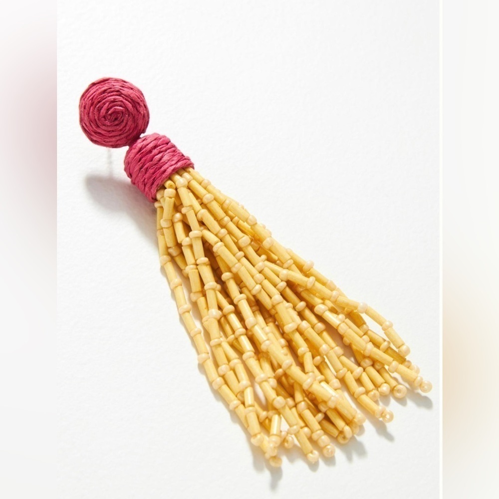 NWT Anthropologie Tassel Drop Earrings - Picture 2 of 4